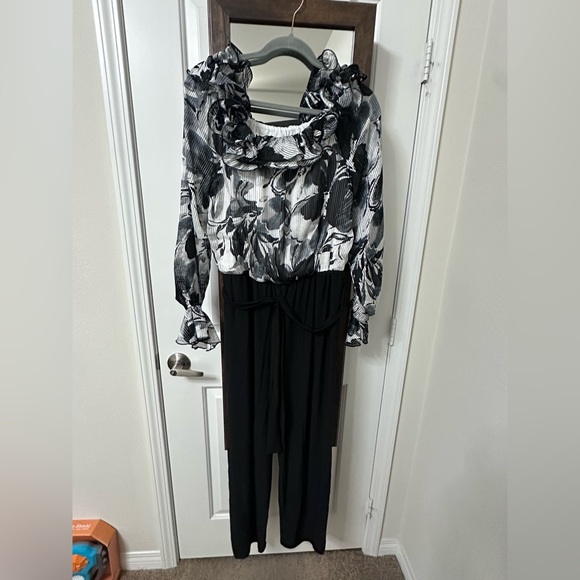 Society Monochrome Floral Jumpsuit - Picture 1 of 2